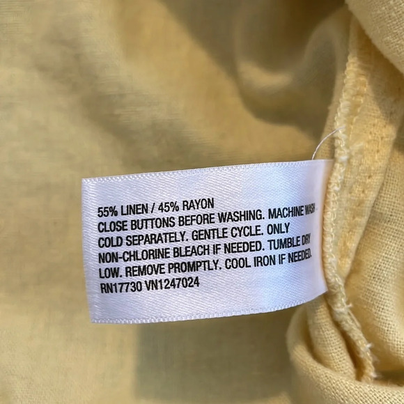 Universal Thread | Butter Yellow Linen Trench Coat Jacket - Picture 5 of 8